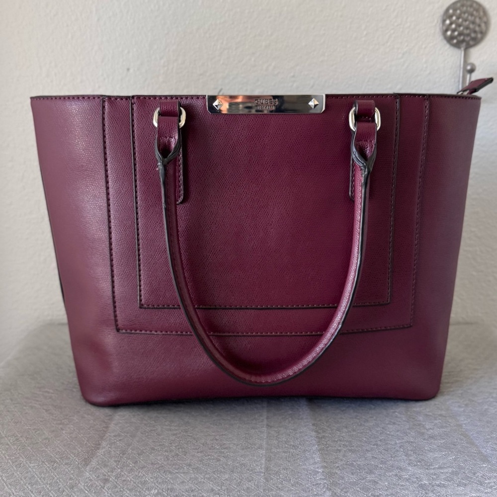 Guess Deep Burgundy Tote Bag